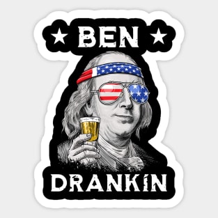 Funny 4th of July Ben Drankin Patriotic Sticker